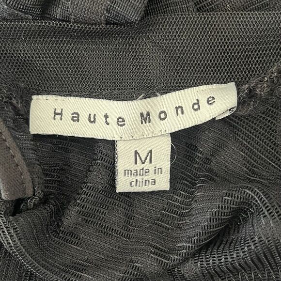 Haute Monde Whimsigoth Bell Sleeve Lace Top Size M Black Witchy Vamp Dark Fairy - Picture 7 of 10